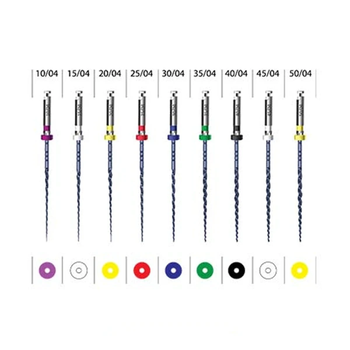 فایل روتاری آبی تیپر ثابت 4% طول 25mm