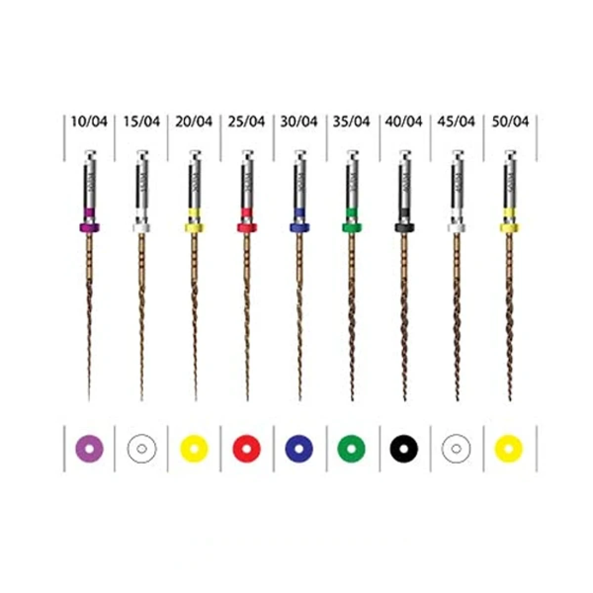 فایل روتاری طلایی تیپر ثابت 4% طول 25mm