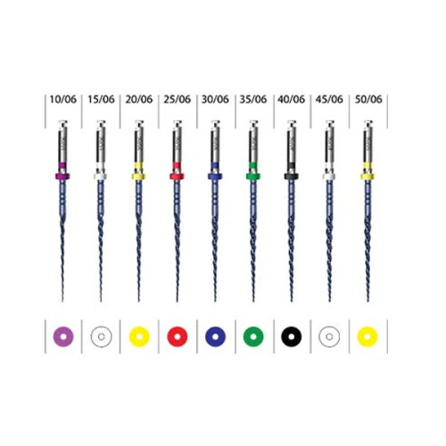 فایل روتاری آبی تیپر ثابت 6% طول 25mm