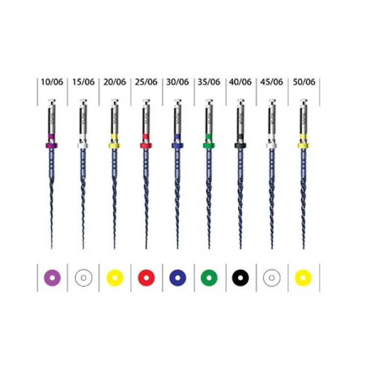 فایل روتاری آبی تیپر ثابت 6% طول 25mm